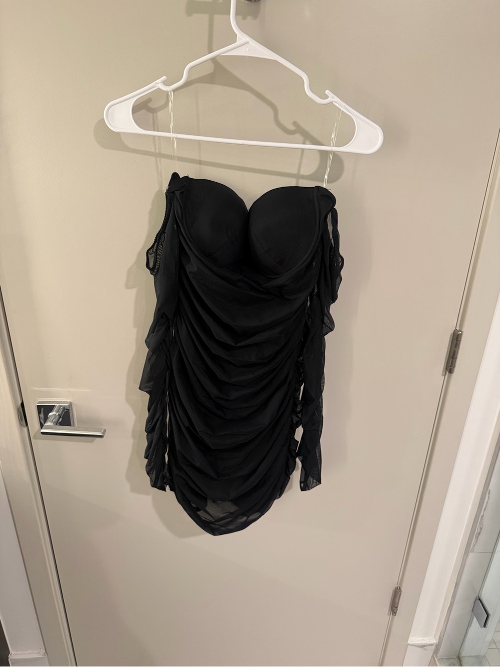Oh Polly never worn Black Ruched Strapless Cocktail Dress